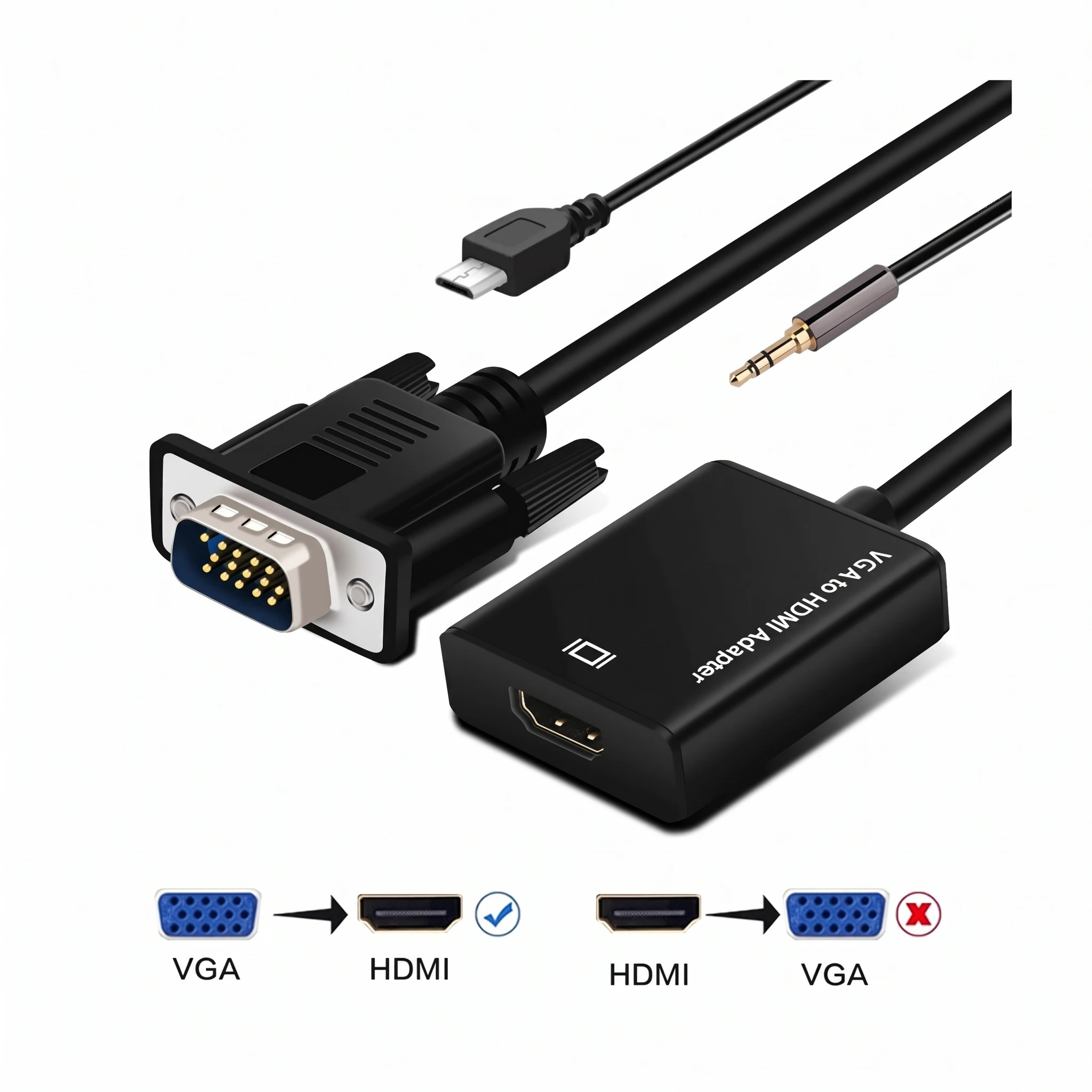Convertisseur VGA Femelle To HDMI Femelle Video TV AV HDTV